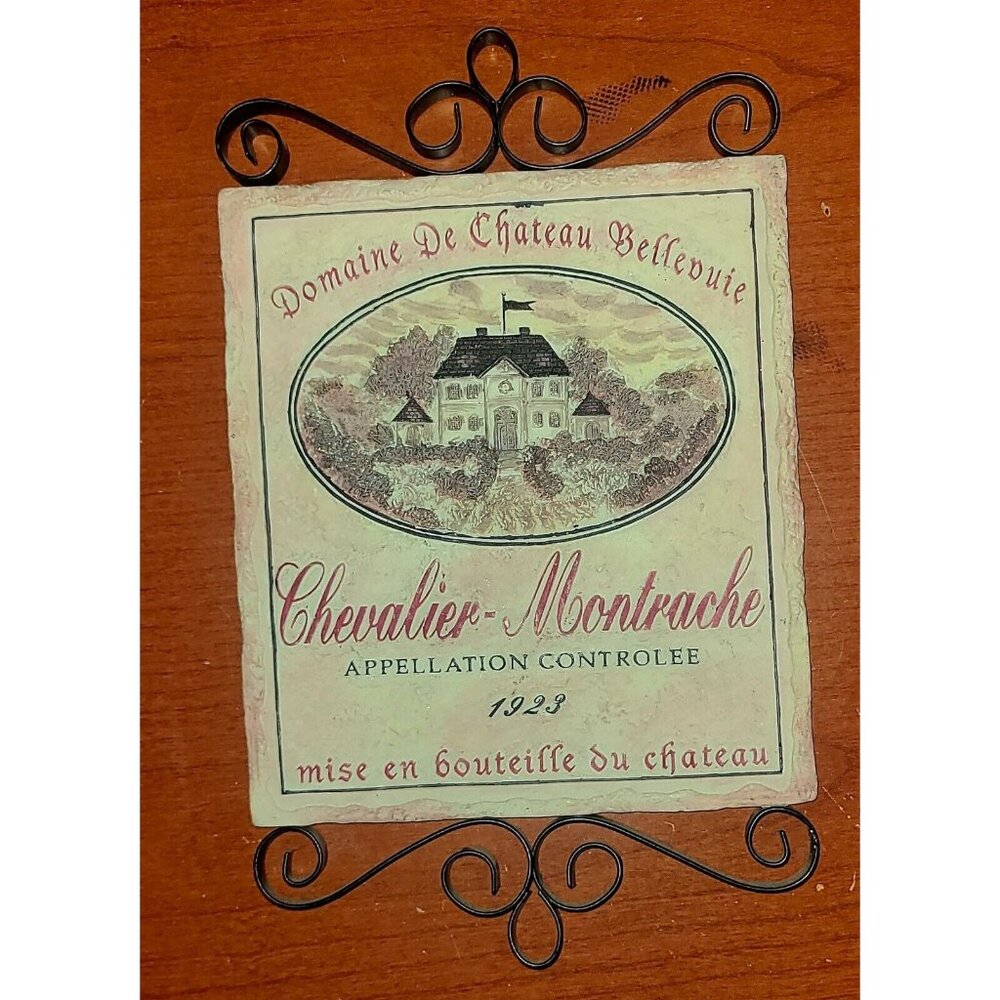 PAMELA GLADDING Ceramic Art Plaque Domaine De Chateau Bellevuie Chevalier...